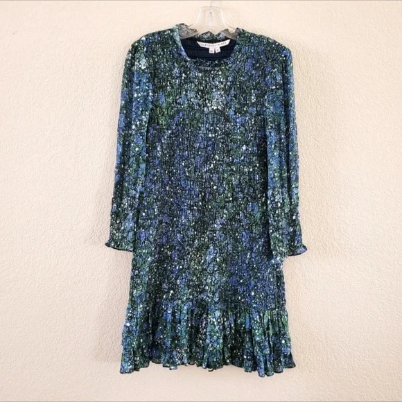 VERONICA BEARD Farha Smocked Dress Size M/8 - Picture 8 of 9